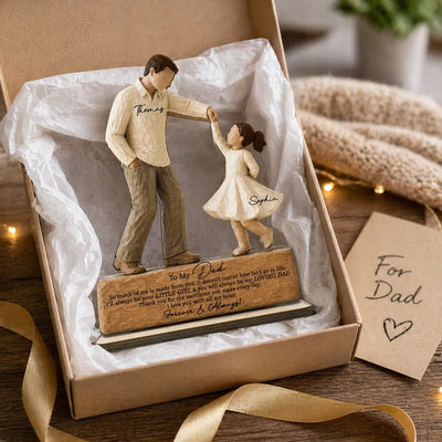 I Will Always Be Your Little Girl Father & Daughter Dancing 2D Flat Printed - Personalized 2-Layered Wooden Plaque - Sentimental Father's Day Gift For Dad From Daughter