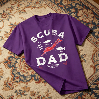 Scuba Dad Personalized Name Shirt - Funny Father's Day Gift for Dad, Husband