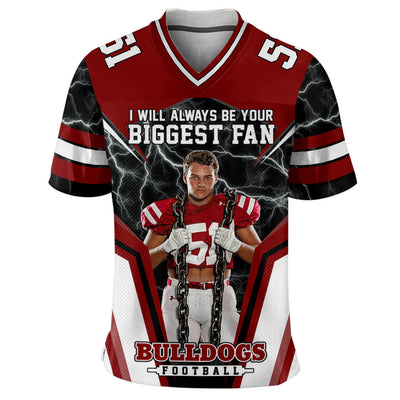 I Will Always Be Your Biggest Fan Personalized All Over Print Football Jersey For Football Mom Grandma Sport Family