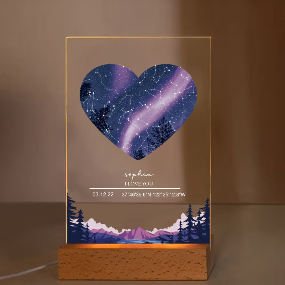 The Night Our Story Began - Personalized Date Text - LED Night Light - Valentine's Day Gift for Couple
