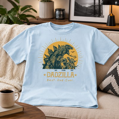 Best Dad Ever DADZILLA Personalized Shirt - Father's Day Gift for Dad, Husband