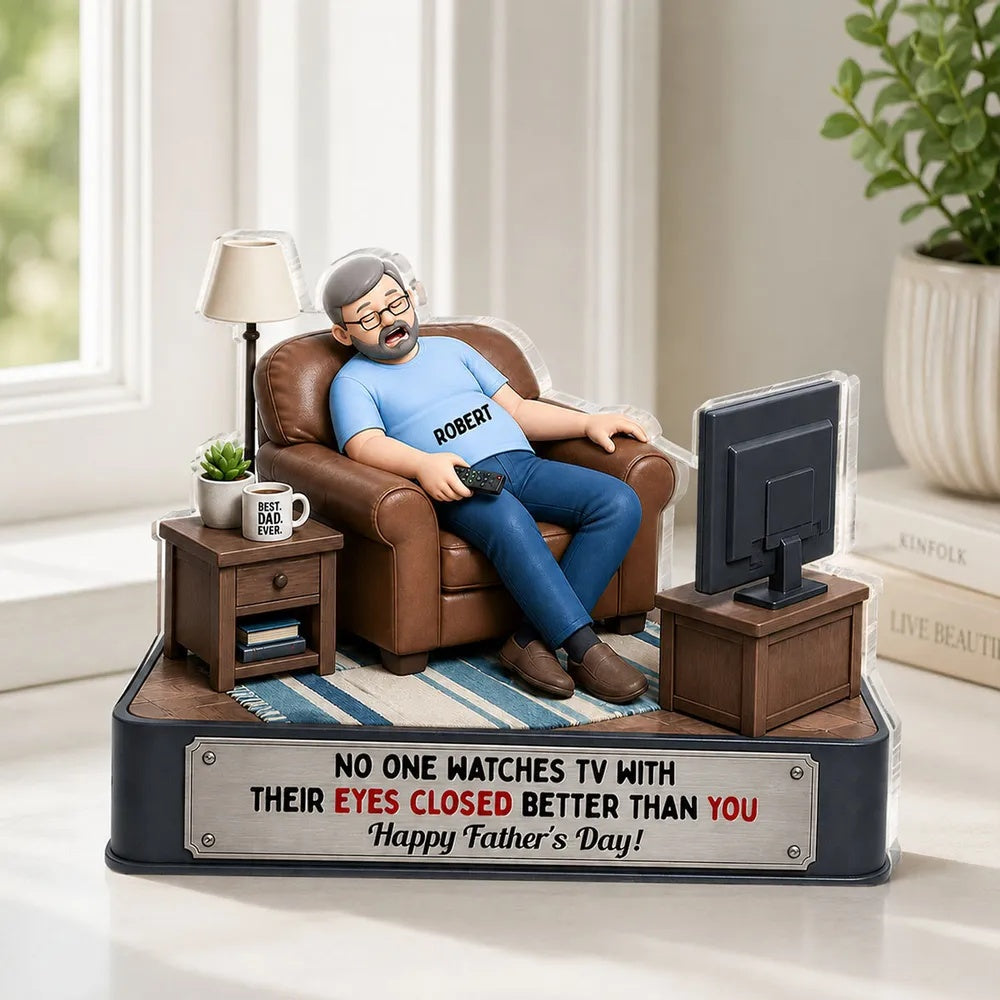 No One Watches TV Better Than You - Personalized Acrylic Block Plaque - Funny Father's Day Gift for Dad, Grandpa, Husband