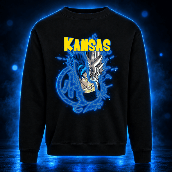 Personalized LED Glow T-Shirt & Sweatshirt – Custom Name Anime Warrior Design, Gift for Anime Fans