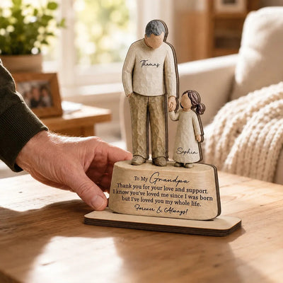I've Loved You My Whole Life Grandpa & Grandkid 2D Flat Printed - Personalized 2-Layered Wooden Plaque - Sentimental Father's Day Gift For Grandpa