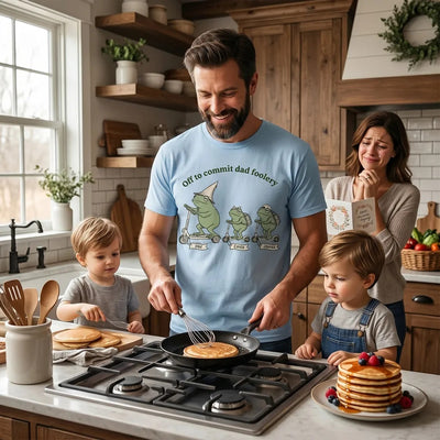 Off To Commit Dad Foolery Cottagecore Frog Dad & Kids - Personalized Shirt - Funny Father's Day Shirt For Husband