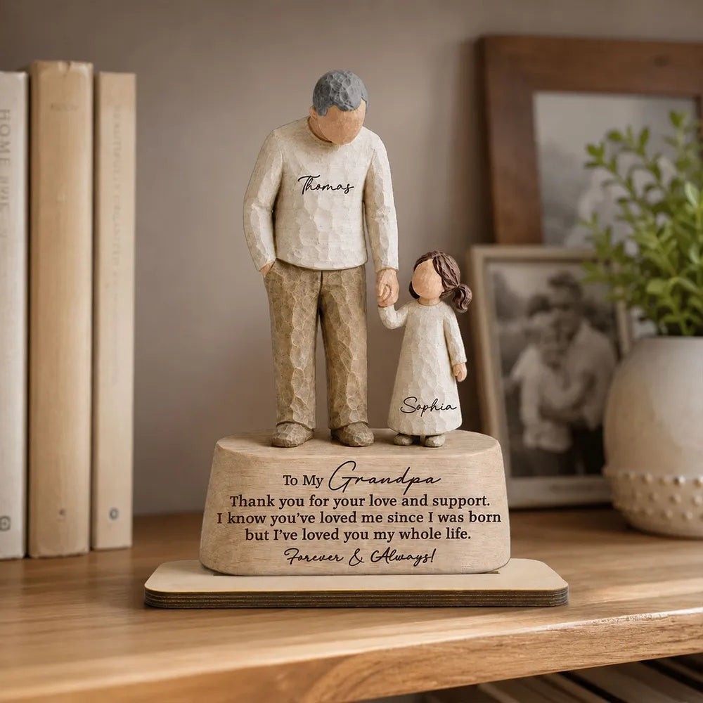 I've Loved You My Whole Life Grandpa & Grandkid 2D Flat Printed - Personalized 2-Layered Wooden Plaque - Sentimental Father's Day Gift For Grandpa