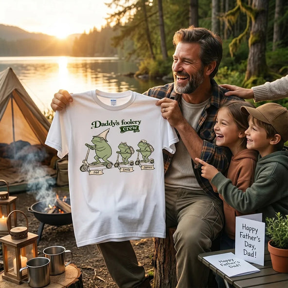 Off To Commit Dad Foolery Cottagecore Frog Dad & Kids - Personalized Shirt - Funny Father's Day Shirt For Husband