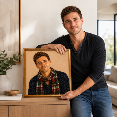 Custom Portrait 3D Pearl Art DIY Kit – Personalized Photo Christmas Pearl Bead Canvas for Holiday Decor & Family Gifts