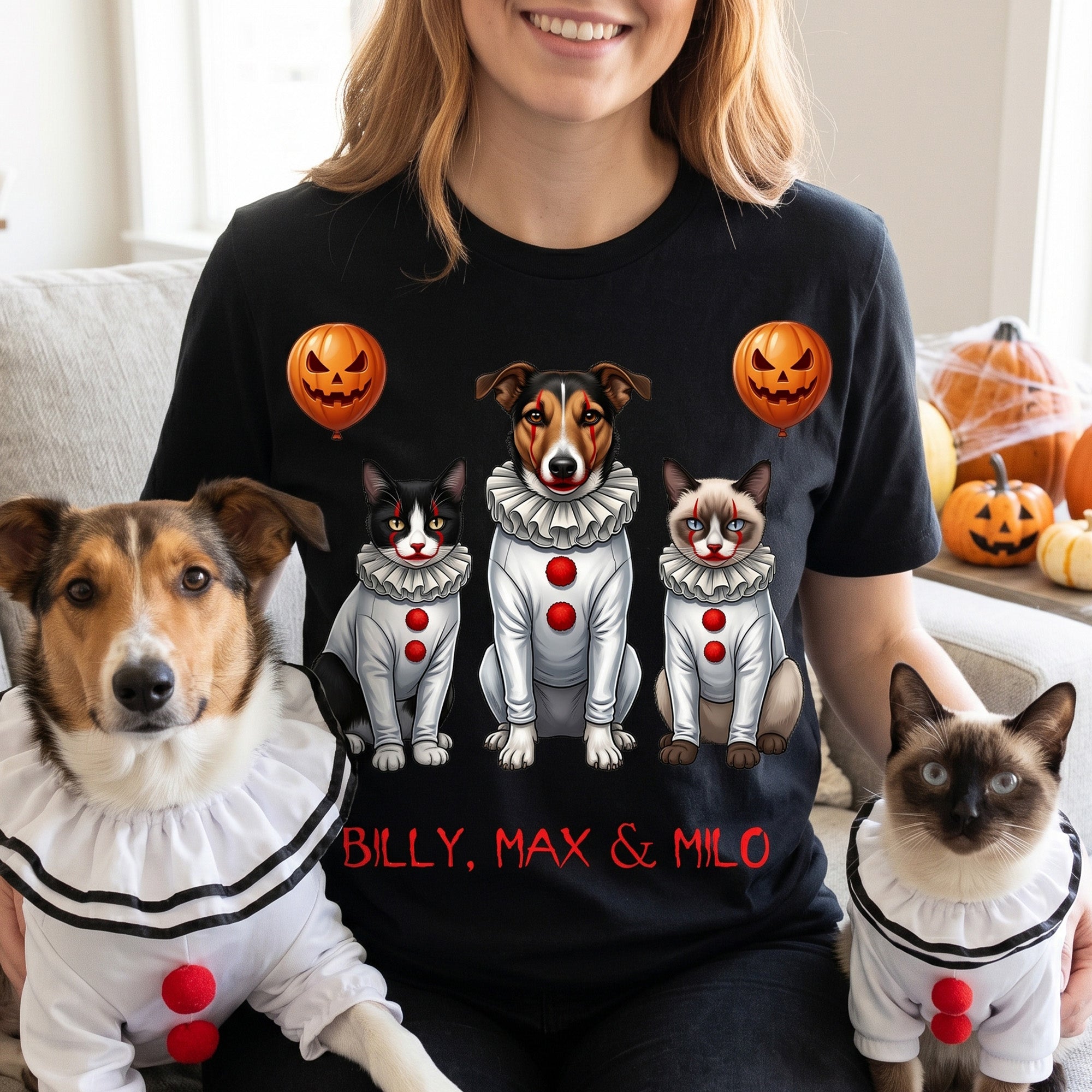 Custom Pet Photo Creepy Clown - Personalized Shirt