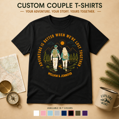 Retro Adventure Partners For Life - Personalized T Shirt