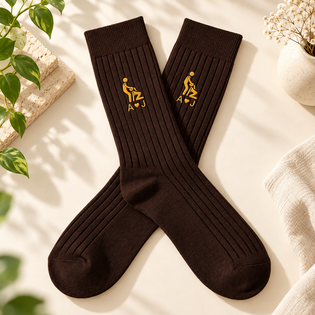 Funny Gifts For Husband Gifts For Men Custom Name Naughty Couple - Personalized Socks