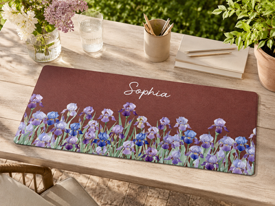 Custom Birth Flower & Name For Her, Coworkers, Friends, Teacher - Personalized Desk Mat