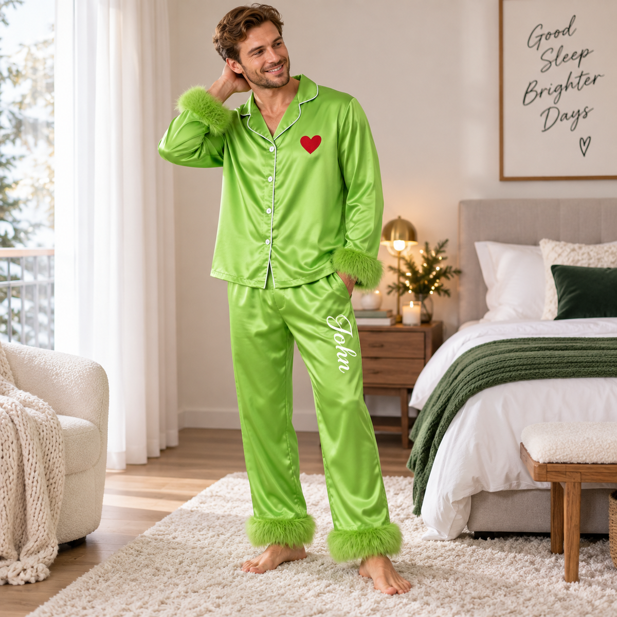 Christmas Family Pajama Set – Matching Long Sleeve Button-Down Design, Holiday Sleepwear Gift for Parents & Kids