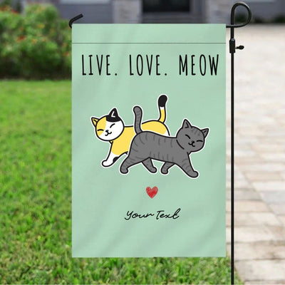 Walking Cat Personalized Garden Flag