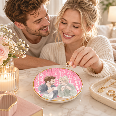 Personalized Friendship Jewelry Dish – Custom Watercolor Photo Portrait, Birthday & Christmas Gift for Best Friends