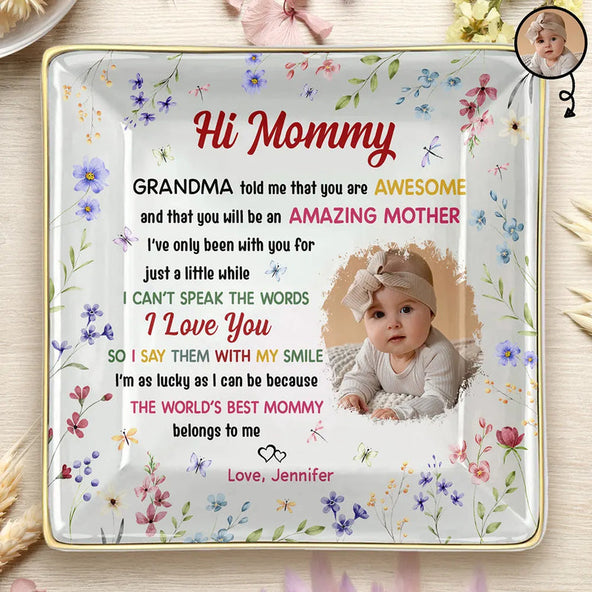 Custom Photo The World's Best Mommy Belongs To Me - Personalized Ring Dish