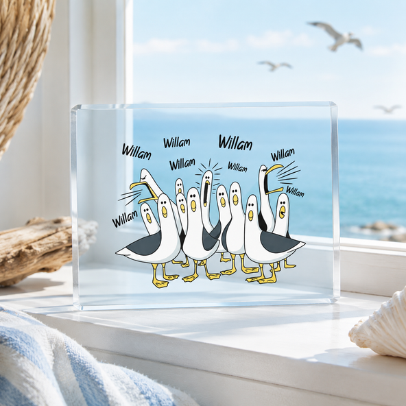 Funny Seagulls Calling Teacher - Acrylic Block Plaque - Funny Gift For Teachers, Appreciation Gift