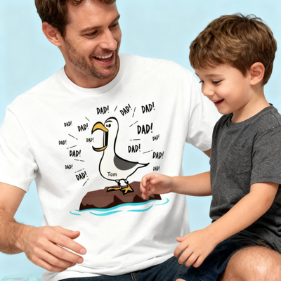 Screaming Seagull Dad Custom Name Shirt – Funny Father’s Day Gift for Dad, Husband