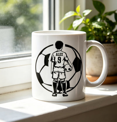 Custom Soccer Kid Mug, Father’s Day Coffee Cup, Personalized Gift for Dad, Family Soccer Team Mug